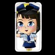 Coque HTC Desire 516 Cute cartoon illustration of a policewoman