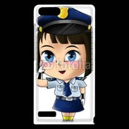 Coque Huawei Ascend G6 Cute cartoon illustration of a policewoman