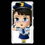 Coque Sony Xperia Z1 Compact Cute cartoon illustration of a policewoman