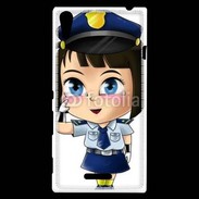 Coque Sony Xperia T3 Cute cartoon illustration of a policewoman