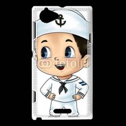 Coque Sony Xperia L Cute cartoon illustration of a sailor