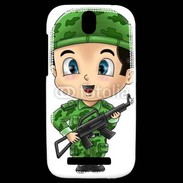 Coque HTC One SV Cute cartoon illustration of a soldier