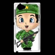Coque Sony Xperia L Cute cartoon illustration of a soldier