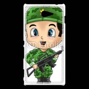 Coque Sony Xperia M2 Cute cartoon illustration of a soldier