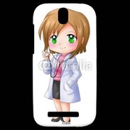 Coque HTC One SV Cute cartoon illustration of a waiter