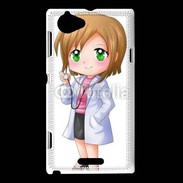 Coque Sony Xperia L Cute cartoon illustration of a waiter
