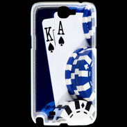 Coque Samsung Galaxy Note 2 Poker bleu et noir