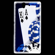Coque Sony Xperia Z Poker bleu et noir
