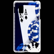 Coque LG Optimus G Poker bleu et noir