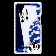 Coque LG Optimus L9 Poker bleu et noir
