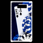 Coque LG Optimus L7 Poker bleu et noir