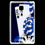 Coque LG Optimus L3 II Poker bleu et noir