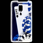 Coque LG P990 Poker bleu et noir