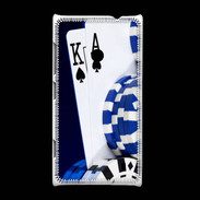 Coque Nokia Lumia 520 Poker bleu et noir