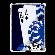 Coque iPad 2/3 Poker bleu et noir