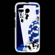Coque Motorola G Poker bleu et noir