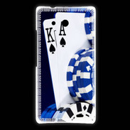 Coque Huawei Ascend Mate Poker bleu et noir