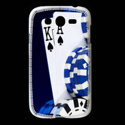 Coque Samsung Galaxy Grand Poker bleu et noir