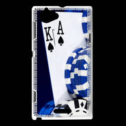 Coque Sony Xperia L Poker bleu et noir