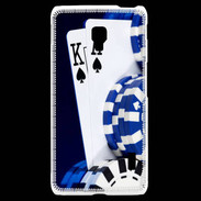 Coque LG F6 Poker bleu et noir