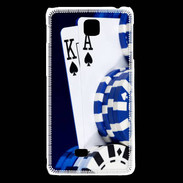 Coque LG F5 Poker bleu et noir