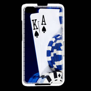 Coque Blackberry Z30 Poker bleu et noir