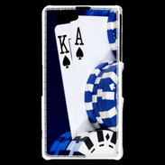 Coque Sony Xperia Z1 Compact Poker bleu et noir