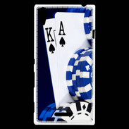 Coque Sony Xperia T3 Poker bleu et noir