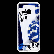 Coque HTC One Mini 2 Poker bleu et noir