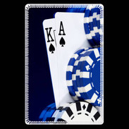 Etui carte bancaire Poker bleu et noir
