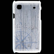 Coque Samsung Galaxy S Rose des vents sur fond bois 500