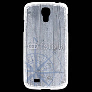 Coque Samsung Galaxy S4 Rose des vents sur fond bois 500