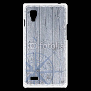 Coque LG Optimus L9 Rose des vents sur fond bois 500