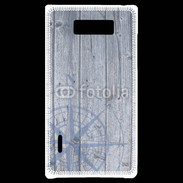 Coque LG Optimus L7 Rose des vents sur fond bois 500