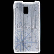 Coque LG P990 Rose des vents sur fond bois 500