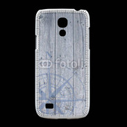 Coque Samsung Galaxy S4mini Rose des vents sur fond bois 500