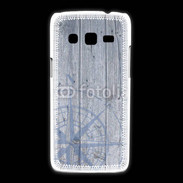Coque Samsung Galaxy Express2 Rose des vents sur fond bois 500