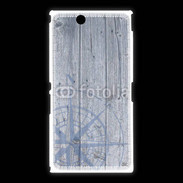 Coque Sony Xpéria Z Ultra Rose des vents sur fond bois 500