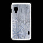 Coque LG L5 2 Rose des vents sur fond bois 500