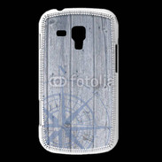 Coque Samsung Galaxy Trend Rose des vents sur fond bois 500