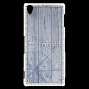 Coque Sony Xperia Z3 Rose des vents sur fond bois 500