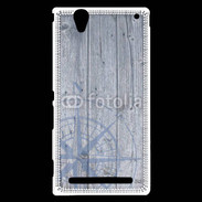 Coque Sony Xperia T2 Ultra Rose des vents sur fond bois 500
