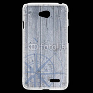 Coque LG L70 Rose des vents sur fond bois 500