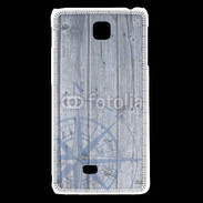 Coque LG F5 Rose des vents sur fond bois 500