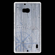 Coque Nokia Lumia 930 Rose des vents sur fond bois 500