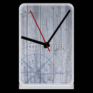 Pendule de bureau Rose des vents sur fond bois 500