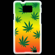 Coque Samsung Galaxy S2 Fond Rasta Cannabis