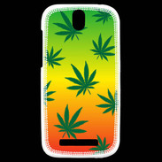Coque HTC One SV Fond Rasta Cannabis