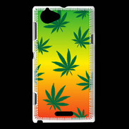 Coque Sony Xperia L Fond Rasta Cannabis