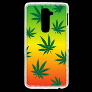 Coque LG G2 Fond Rasta Cannabis